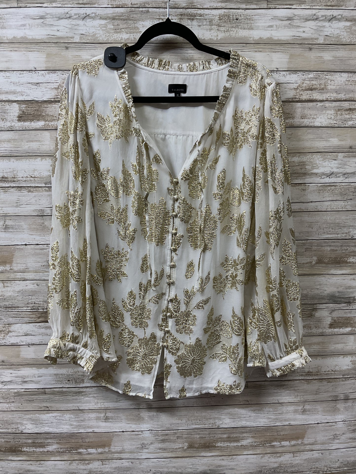Top Ls By Talbots In Gold & Tan, Size:3X