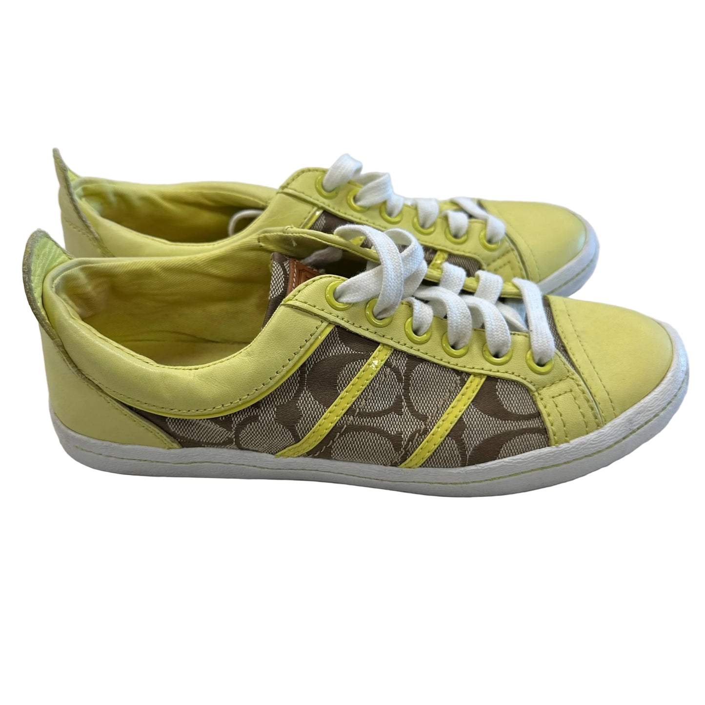 Shoes Designer By Coach In Green & Tan, Size:7