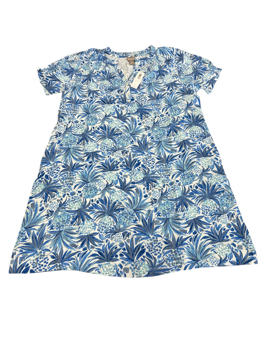 Dress Casual Midi By Chicos In Blue & White, Size:M