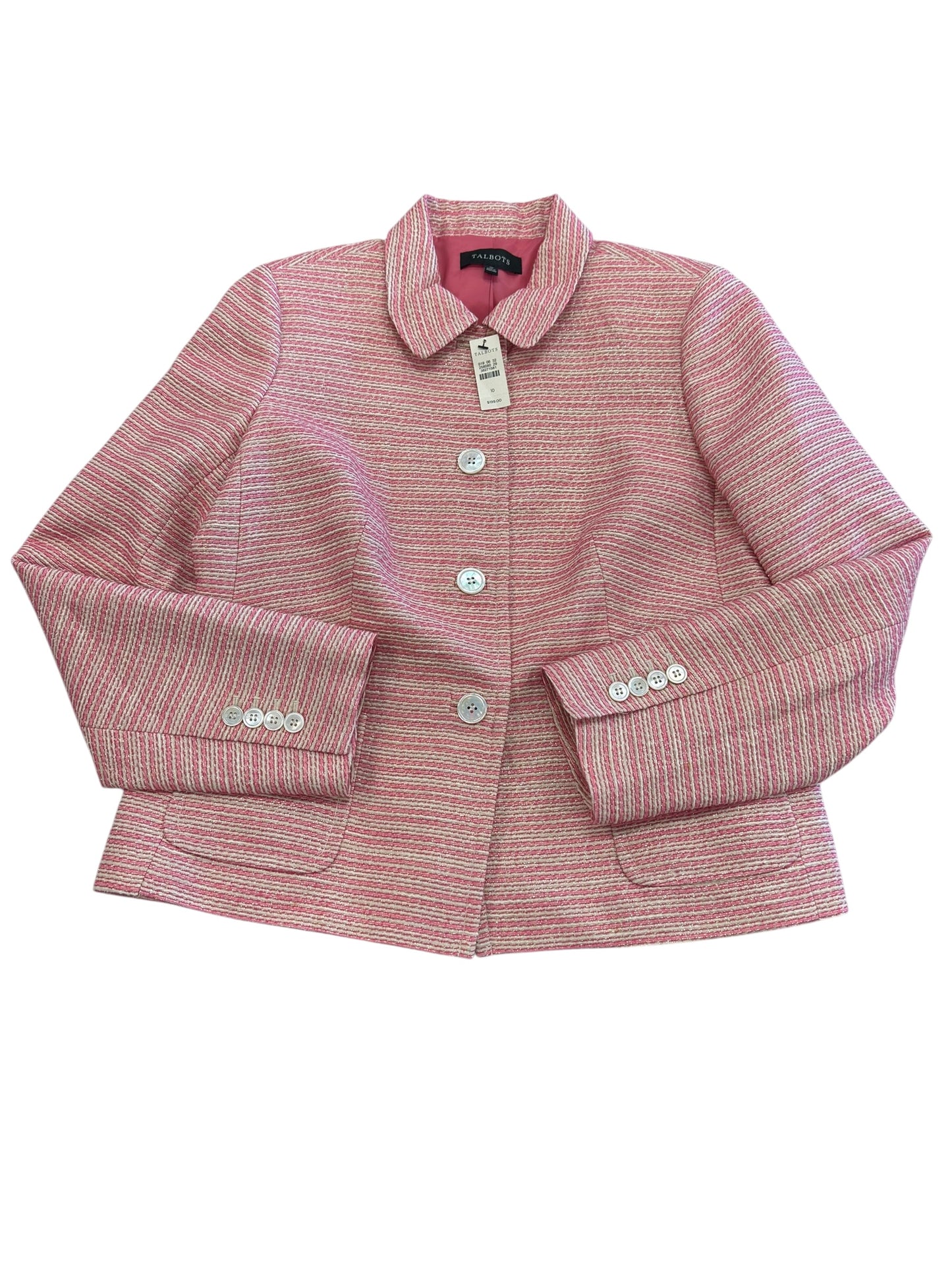 Blazer By Talbots In Pink & Yellow, Size:10