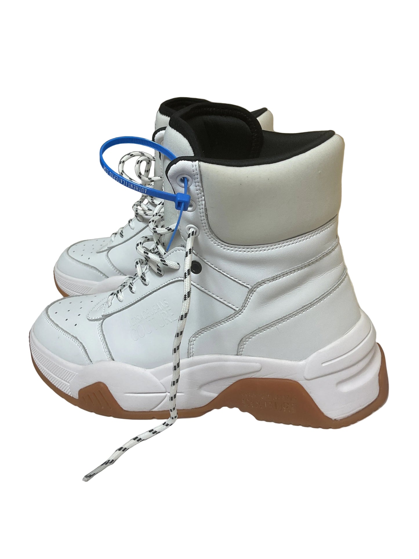 Shoes Luxury Designer By Versace In White, Size:10.5
