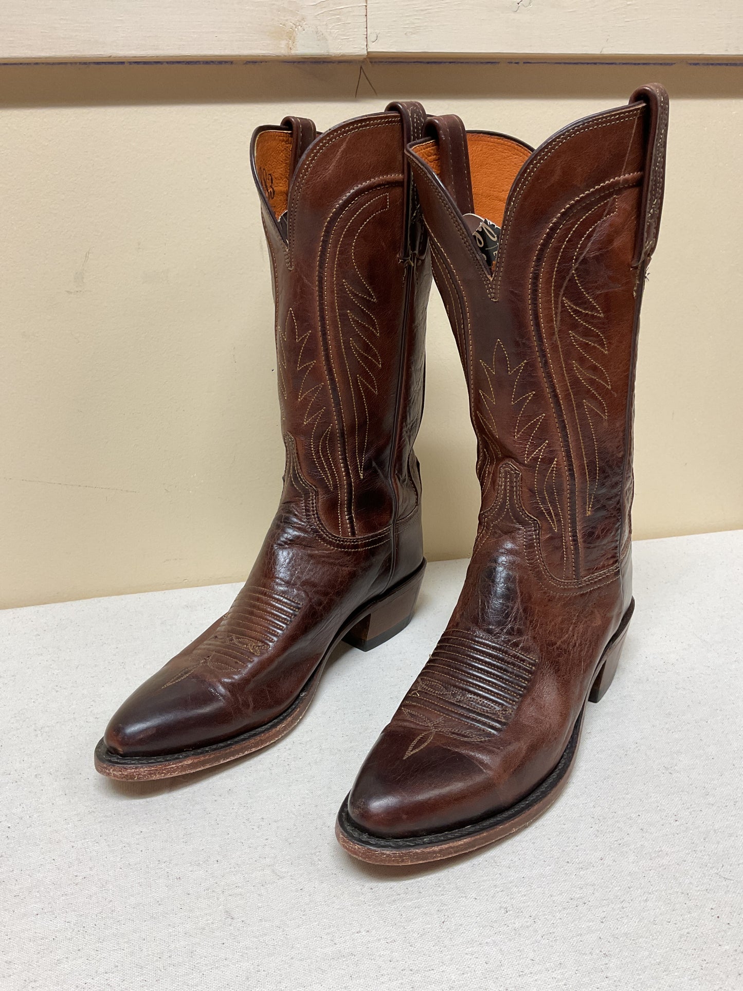 Boots Western By Lucchese In Brown, Size:7