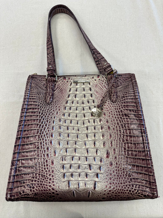 Handbag Designer By Brahmin In Gold & Purple, Size:Large