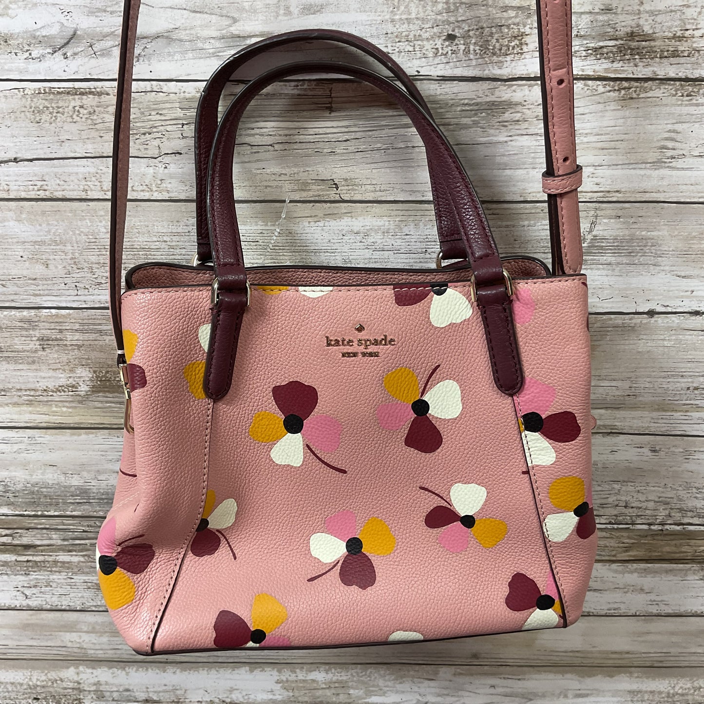 Handbag Designer By Kate Spade In Pink & Purple, Size:Medium