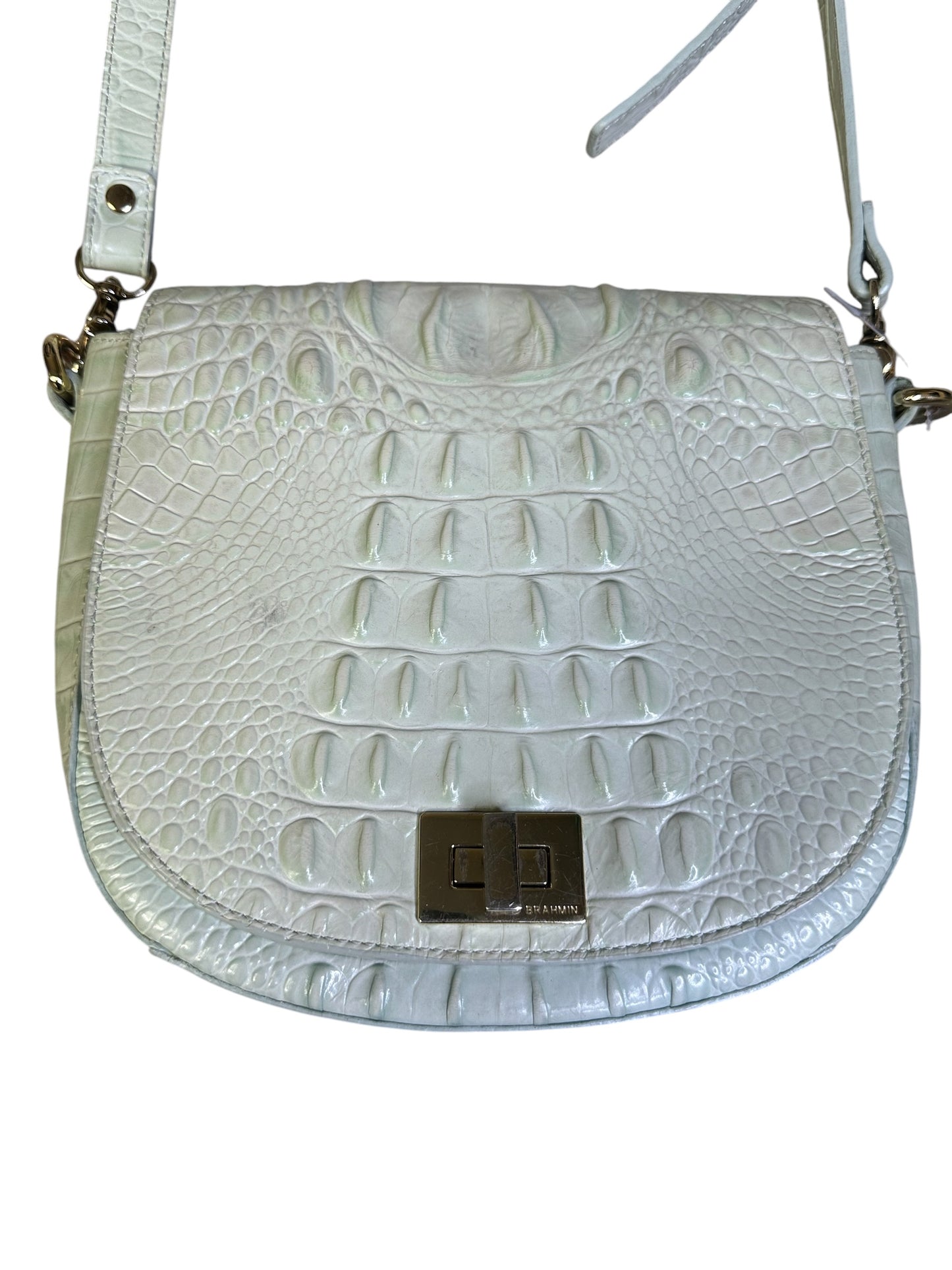 Crossbody Designer By Brahmin In Green, Size:Small