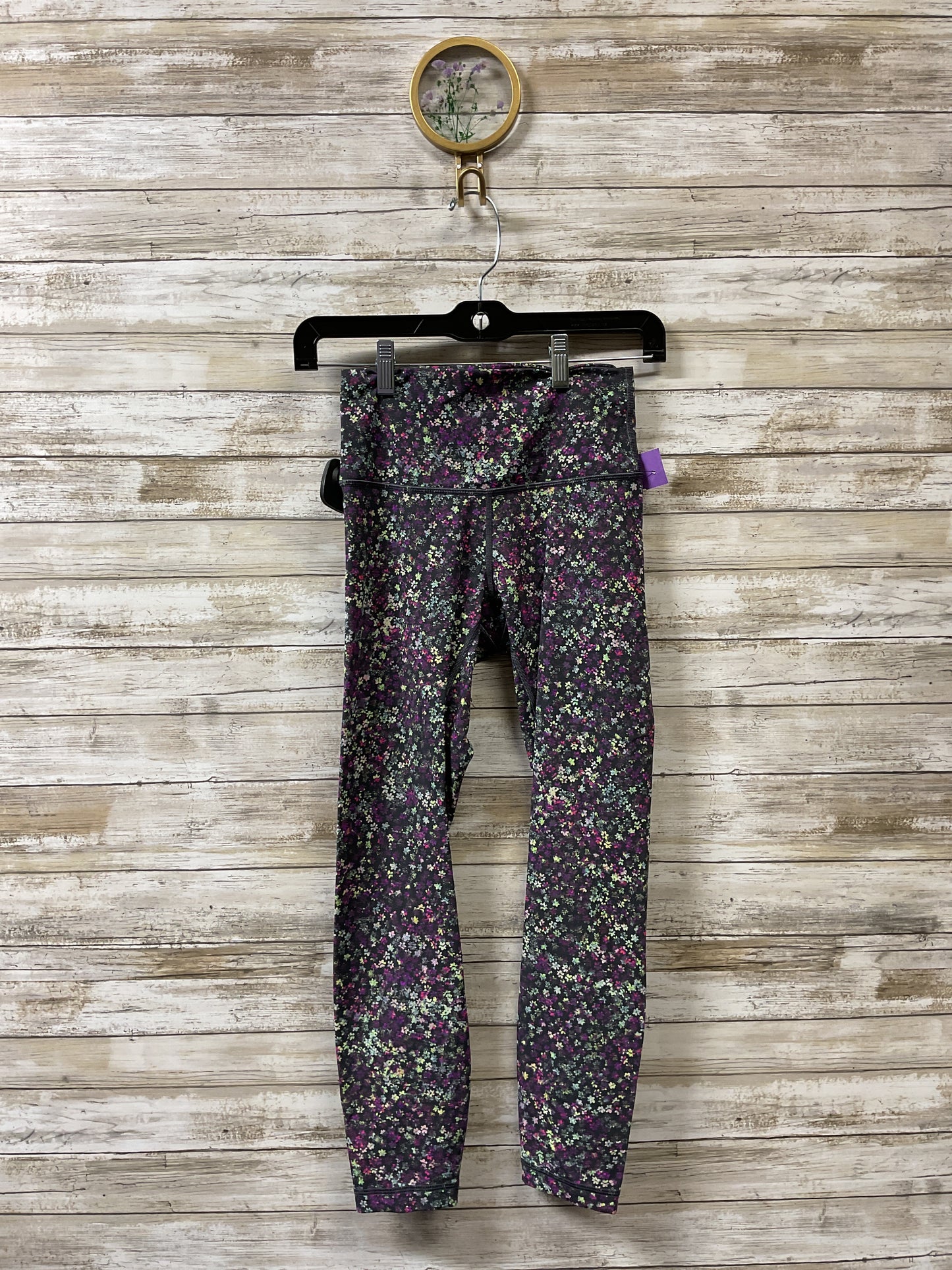 Athletic Leggings By Lululemon In Green & Purple, Size:4