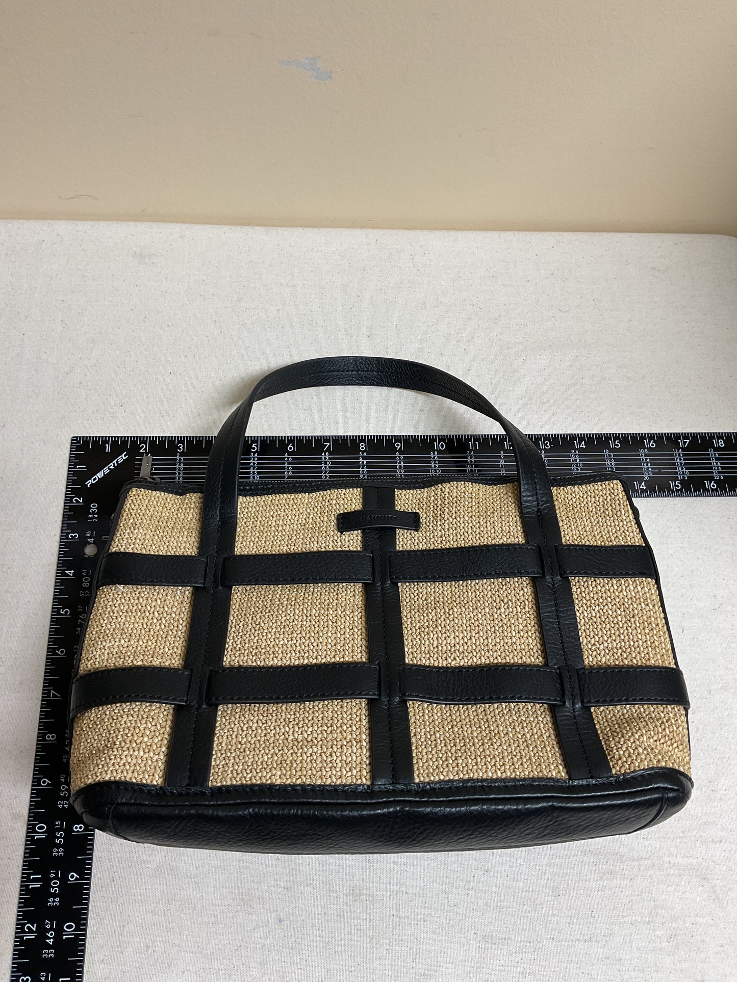 Handbag Leather By Hammitt In Black & Tan, Size:Medium