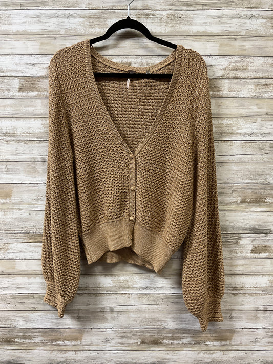 Sweater Cardigan By Free People In Gold, Size:L