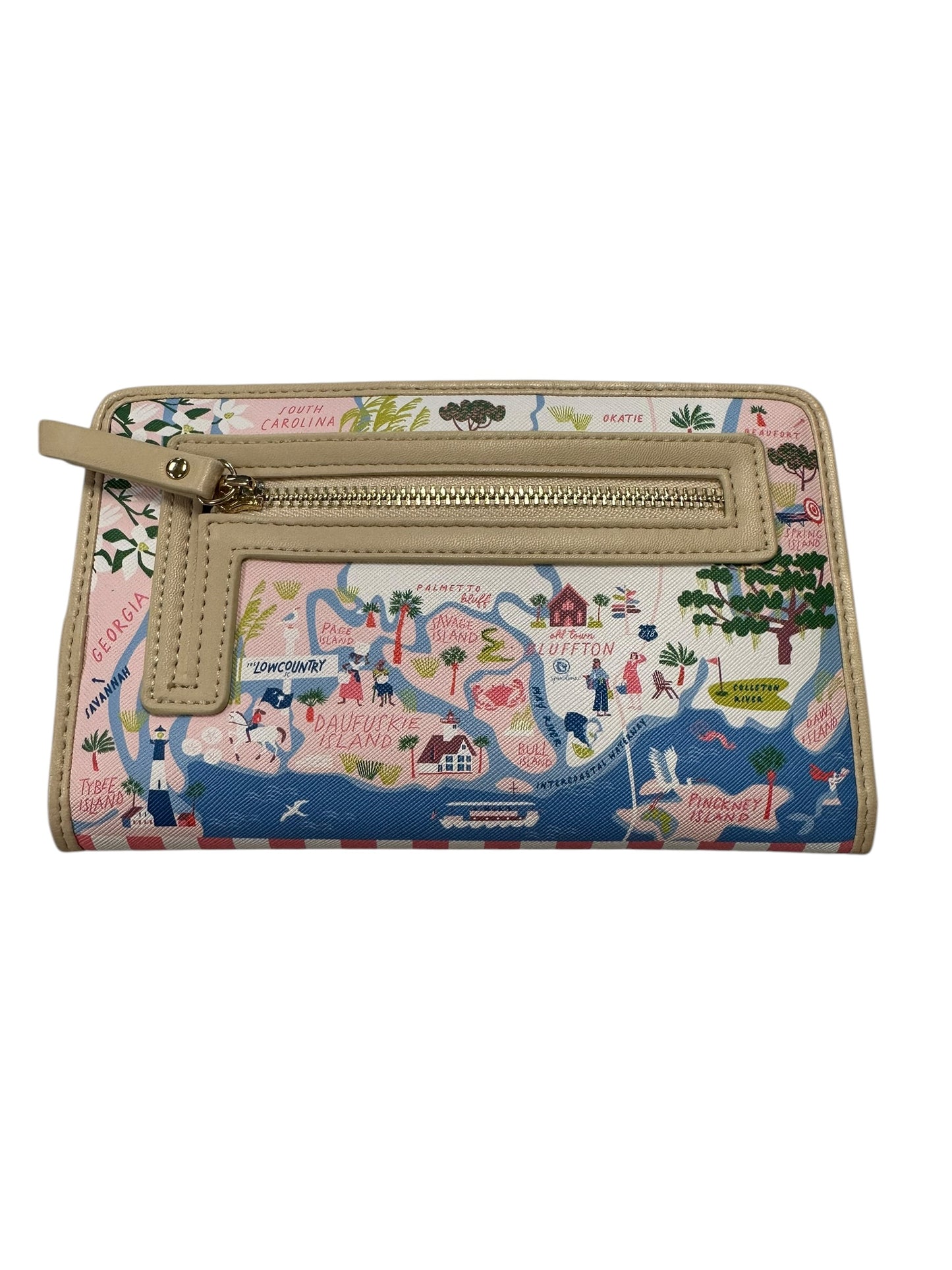 Wallet By Spartina In Blue & Cream, Size:Large