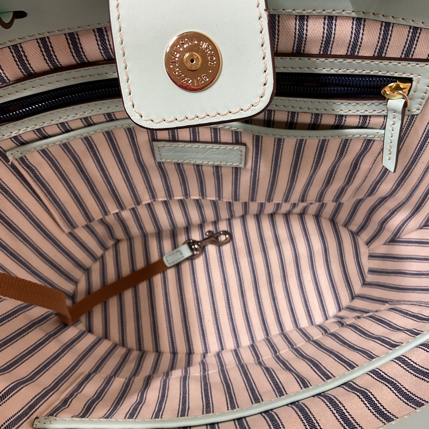 Handbag Designer By Dooney And Bourke In Blue & Brown, Size:Medium