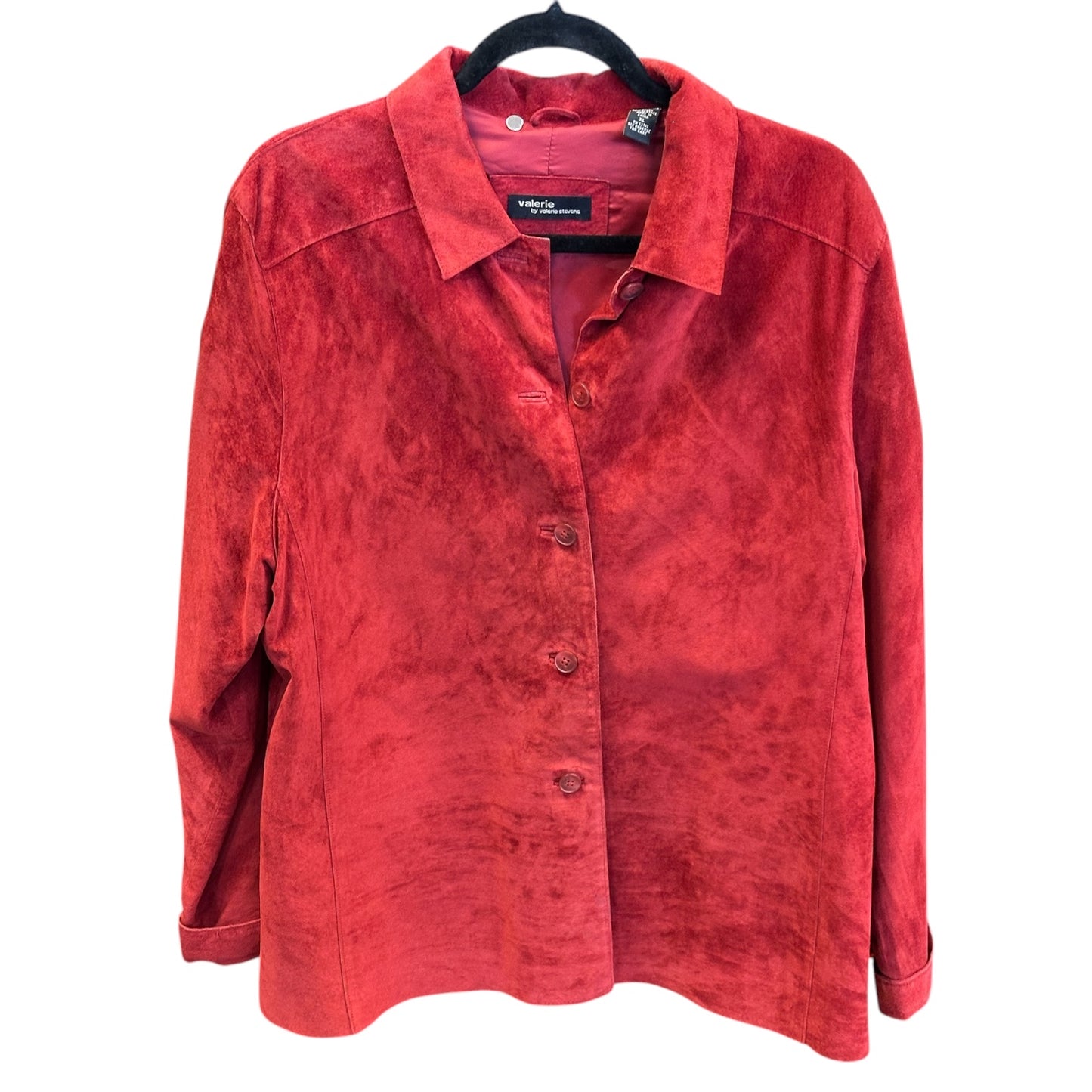 Jacket Leather By Valerie Stevens In Red, Size:Xl