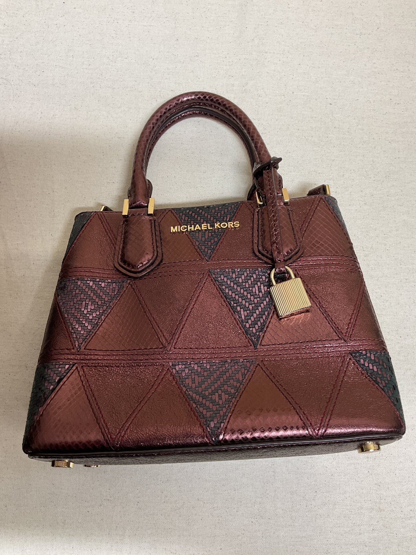 Crossbody Designer By Michael Kors In Purple, Size:Small