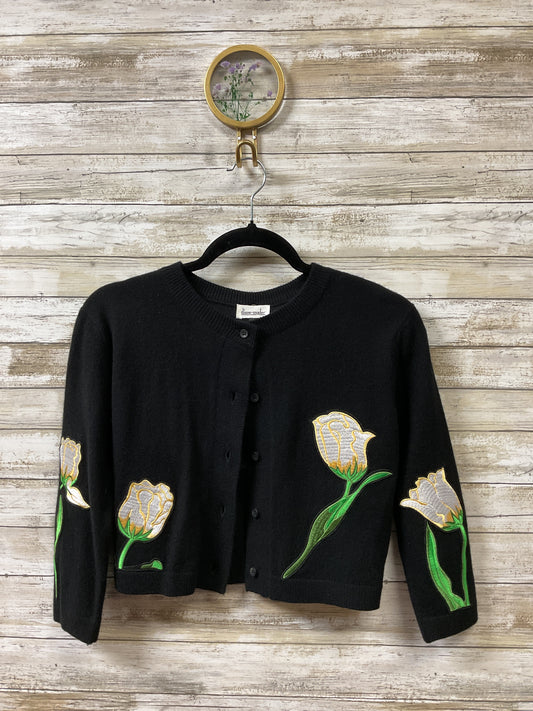 Sweater Cardigan Cashmere By Cmb In Black, Size:S