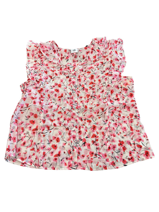 Blouse Sleeveless By Cabi In Pink & Red, Size:L