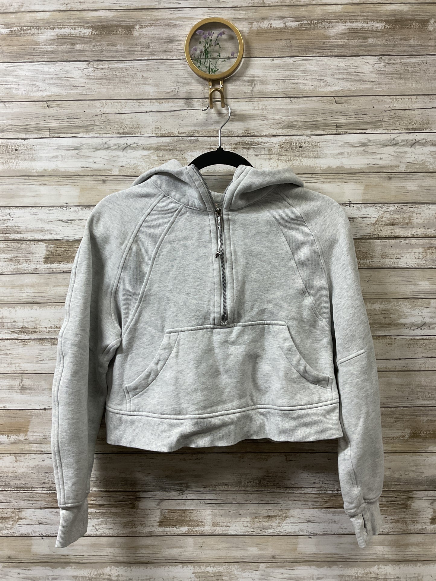 Athletic Jacket By Lululemon In Grey, Size:Xs