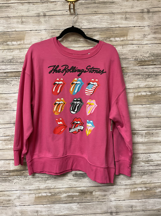 Sweatshirt Crewneck By Clothes Mentor In Pink, Size:L