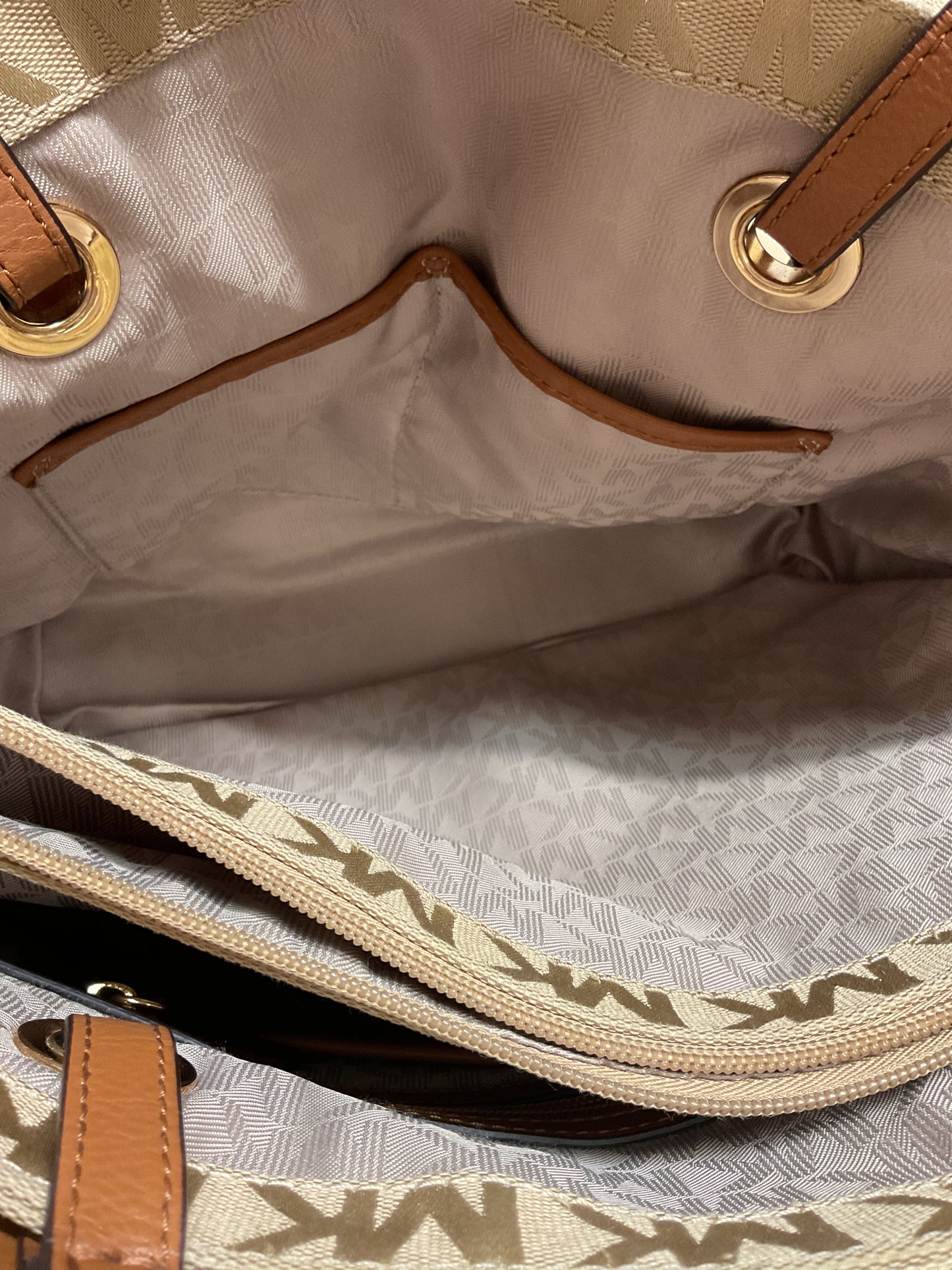 Handbag Designer By Michael Kors In Brown, Size:Large