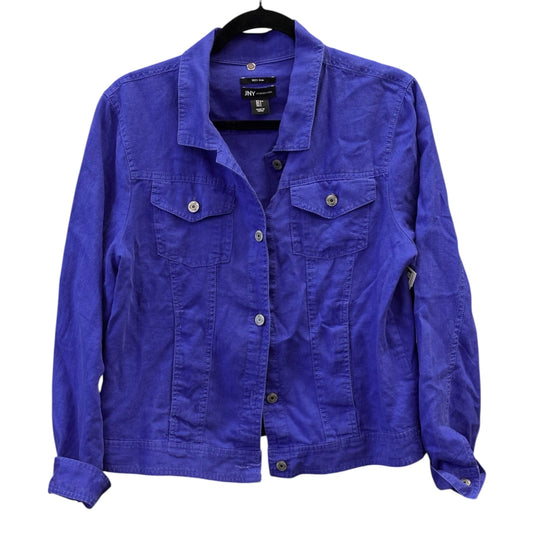 Jacket Shirt By Jones New York In Blue, Size:L