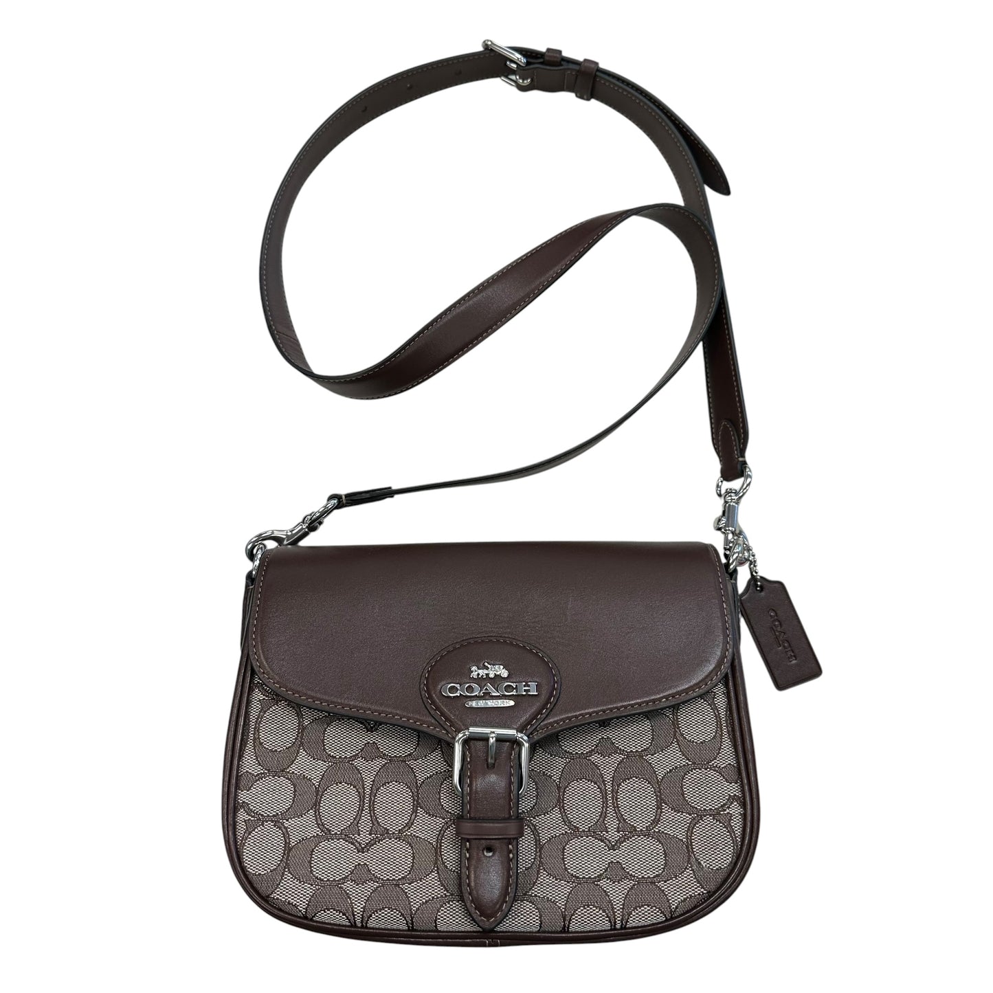 Crossbody Designer By Coach In Brown & Grey, Size:Medium