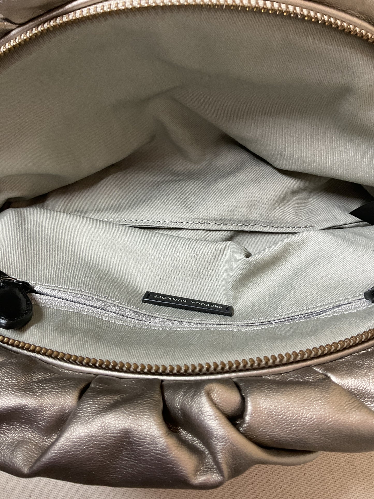 Clutch Designer By Rebecca Minkoff In Silver, Size:Medium