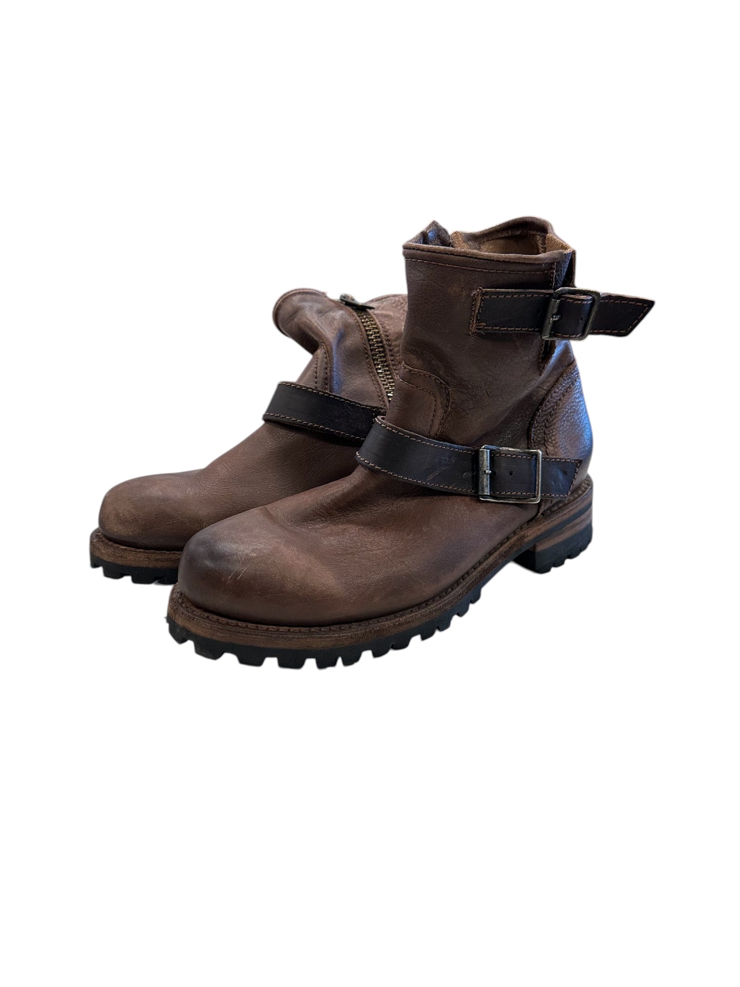 Boots Ankle Heels By Freebird In Brown, Size:9