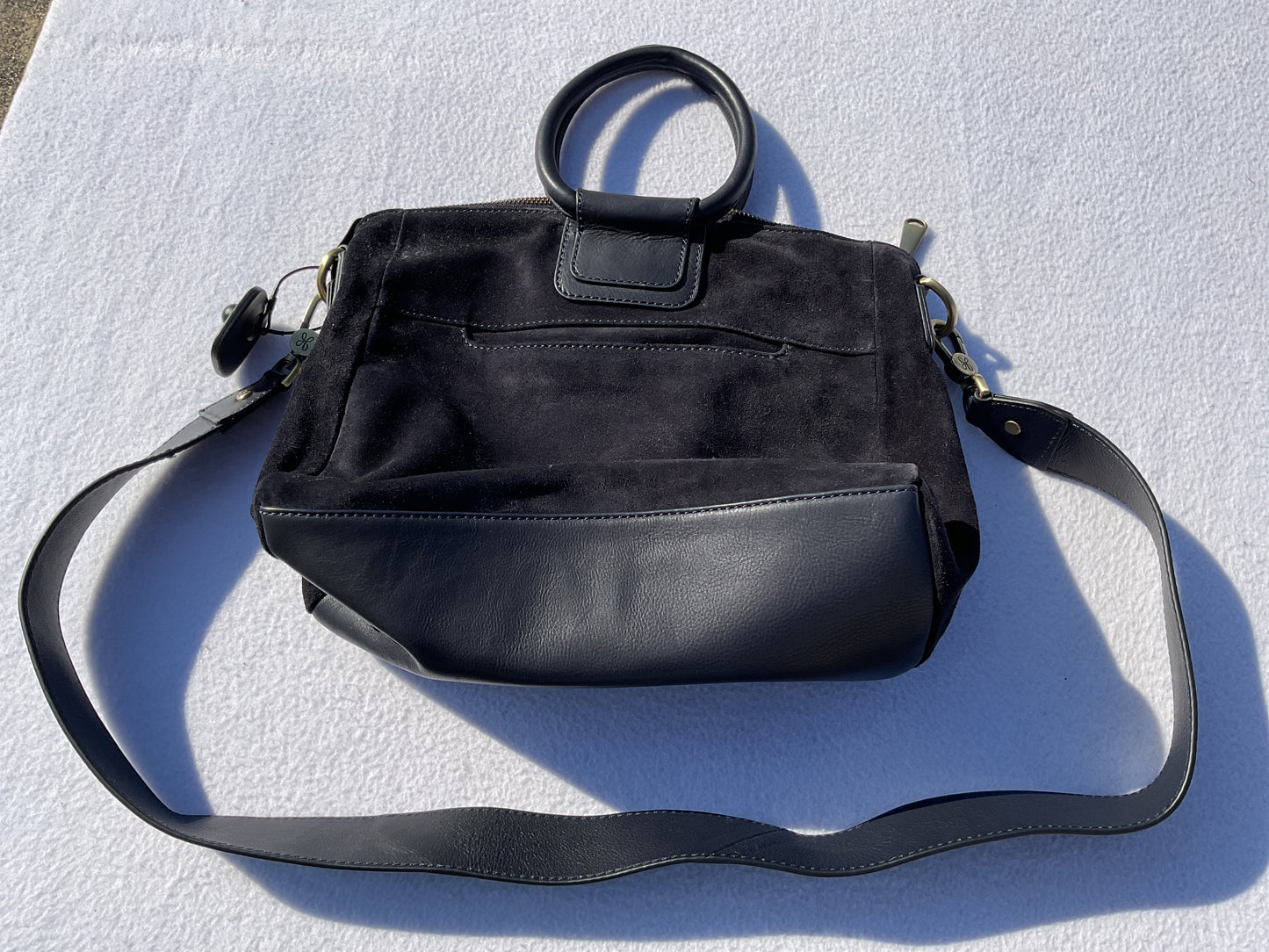 Handbag Leather By Hobo Intl In Navy, Size:Medium