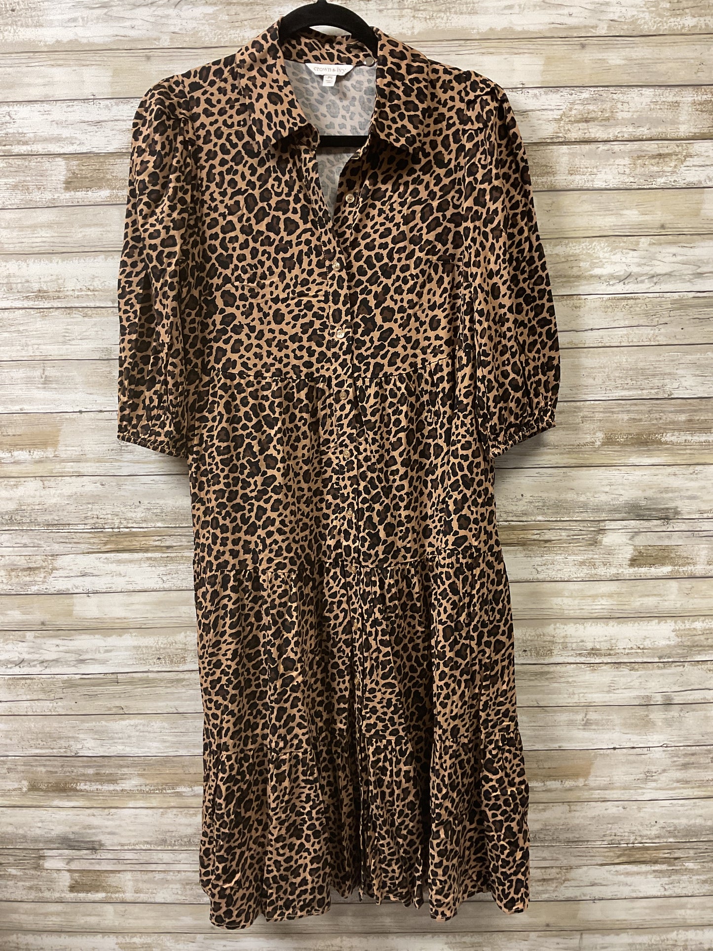 Dress Casual Midi By Crown And Ivy In Animal Print, Size:Sp