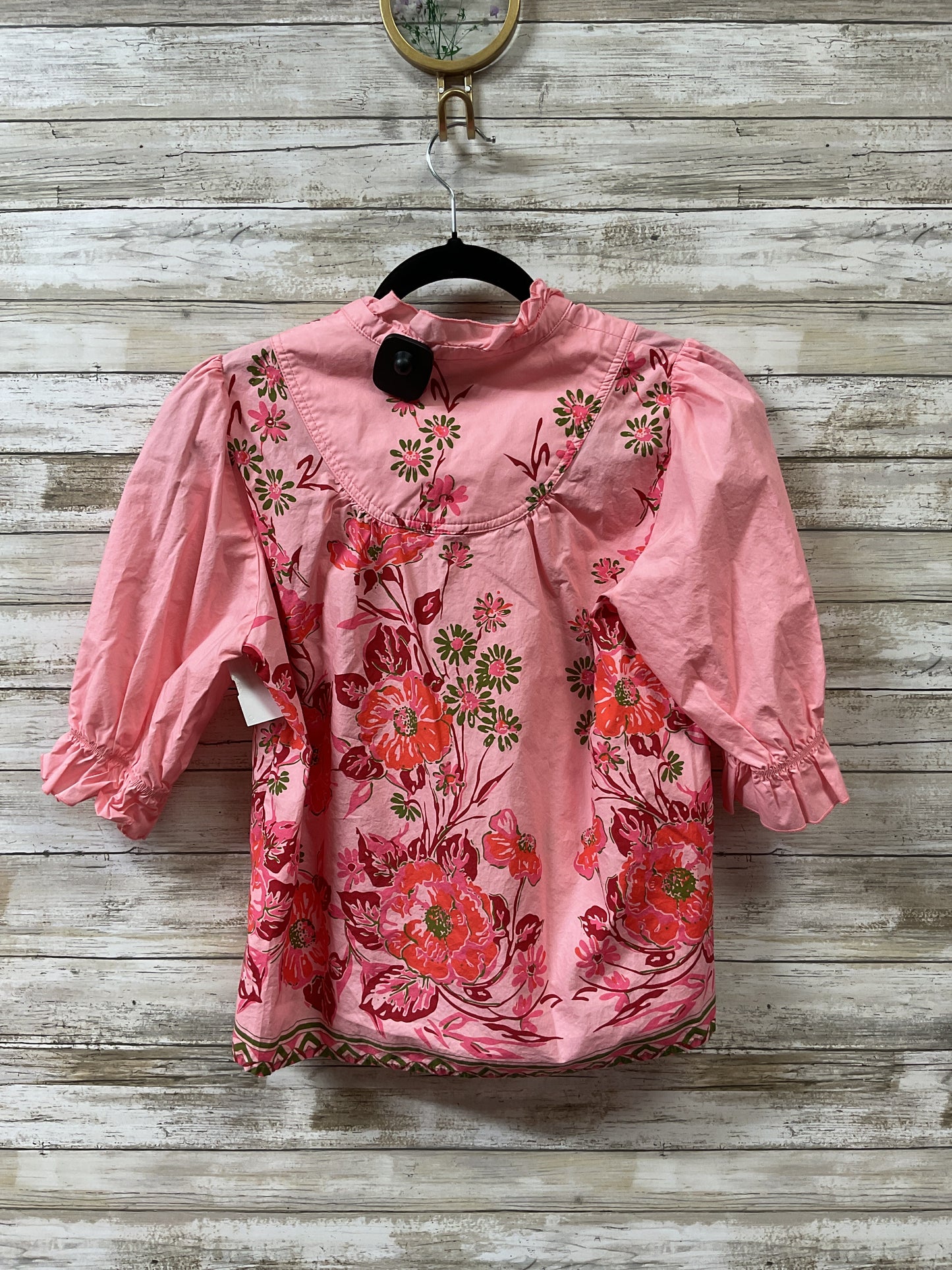 Blouse 3/4 Sleeve By Cma In Floral Print, Size:S
