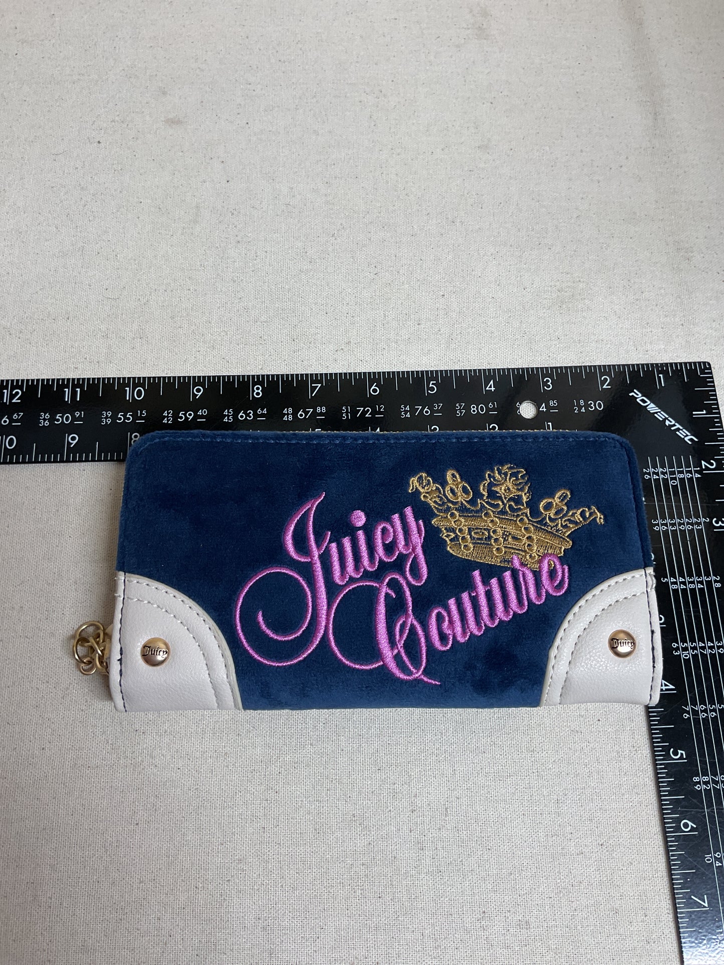Wallet By Juicy Couture In Blue & Cream, Size:Large