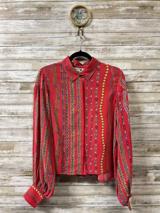 Blouse Ls By Cma In Red & Yellow, Size:Xs