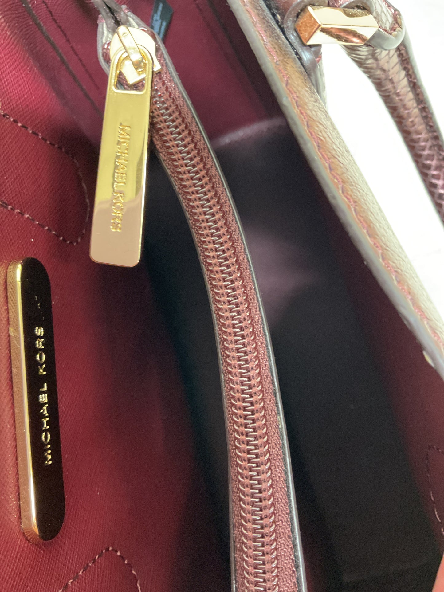 Crossbody Designer By Michael Kors In Purple, Size:Small