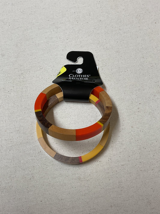 Bracelet Bangle By Clothes Mentor In Orange & Yellow, Size:02 Piece Set