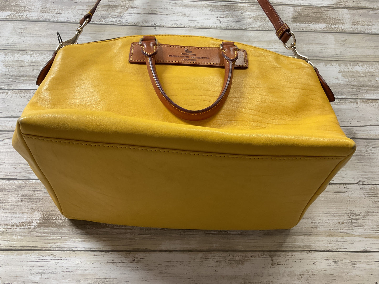 Handbag Designer By Dooney And Bourke In Yellow, Size:Medium