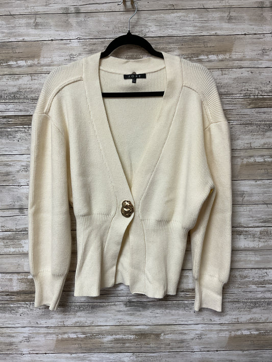 Sweater Cardigan By Fore In Cream, Size:L