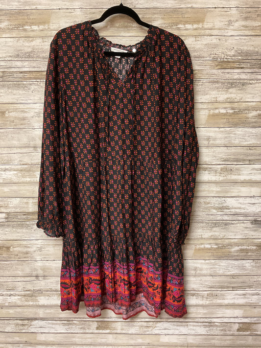 Dress Casual Midi By Beachlunchlounge In Black & Orange, Size:Xxl