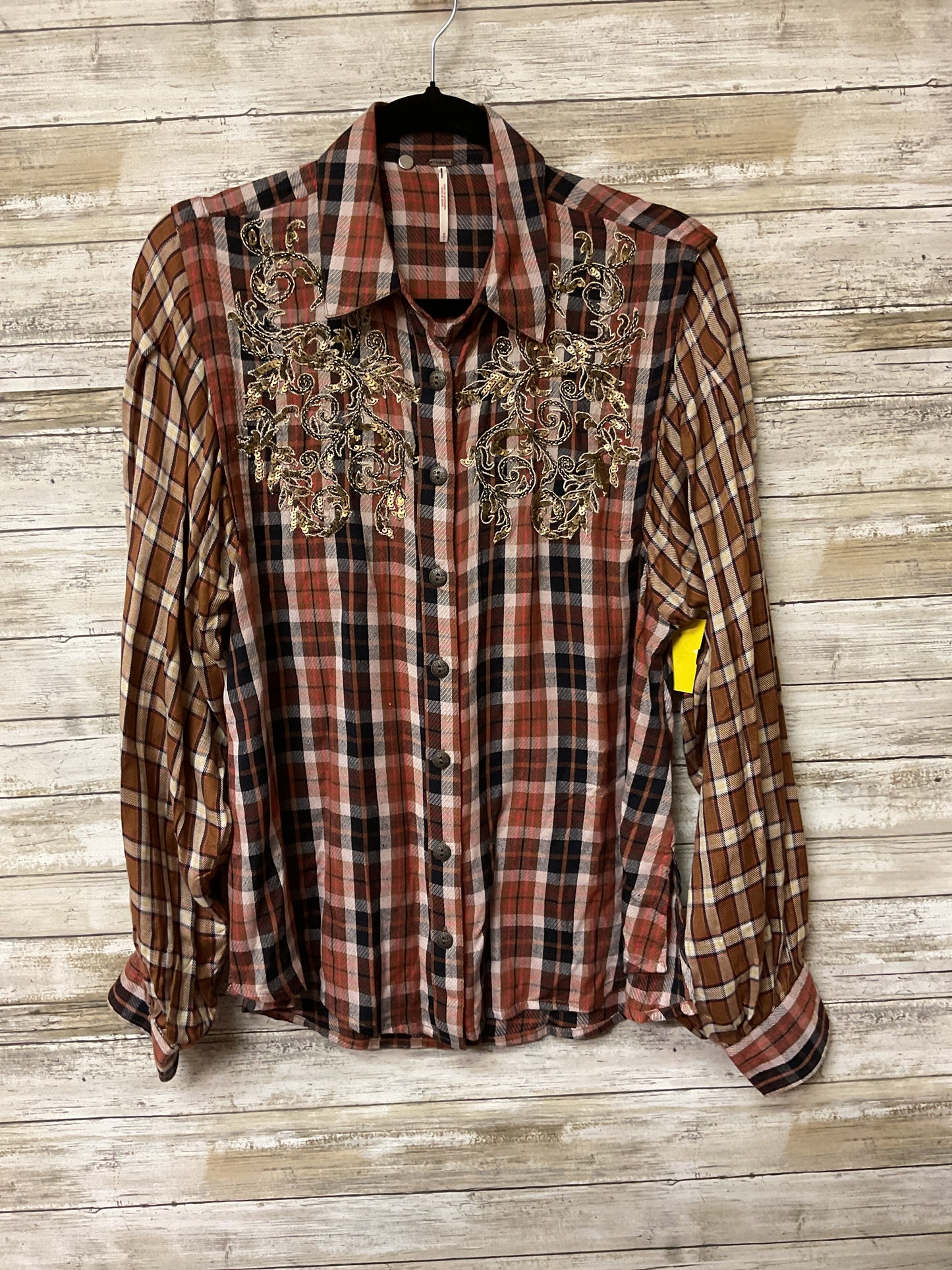 Top Ls By Free People In Brown & Cream, Size:S