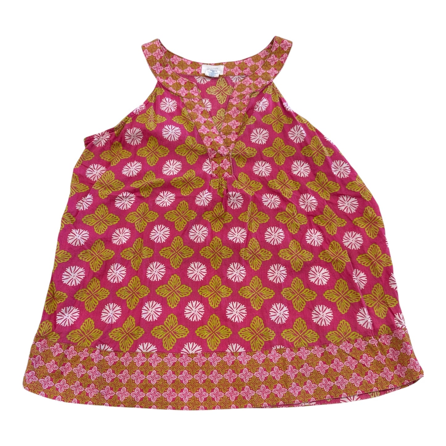 Top Sleeveless By Sigrid Olsen In Green & Pink, Size:S