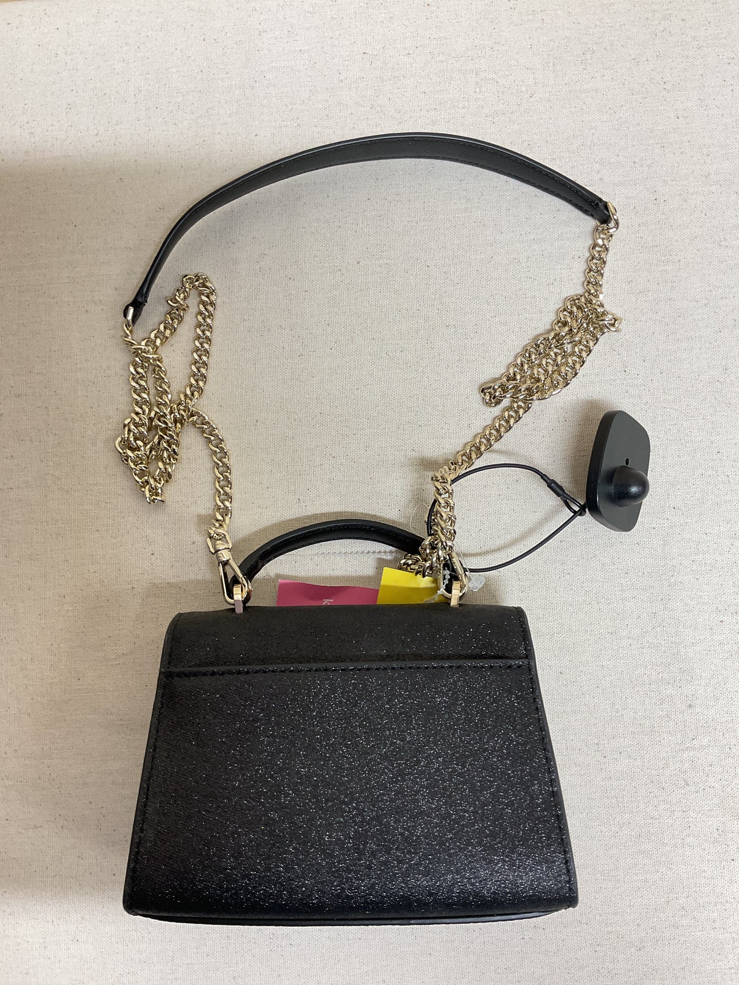 Handbag Designer By Kate Spade In Black & Gold, Size:Small