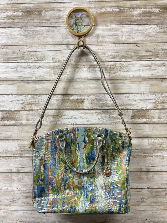 Handbag Designer By Brahmin In Green & Pink, Size:Large