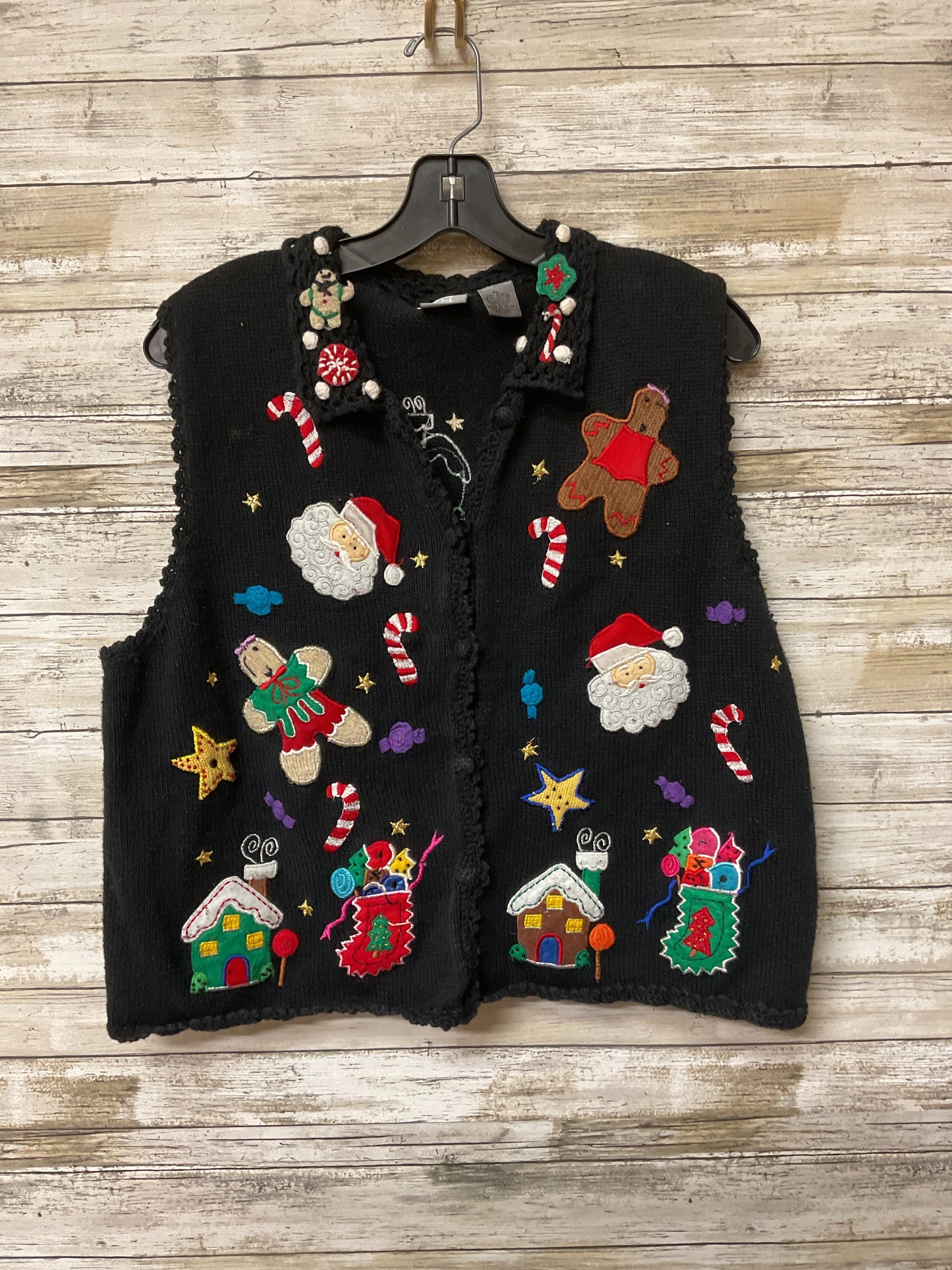 Vest Sweater By Chandler Hill In Black, Size:Xl