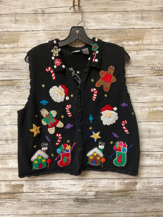 Vest Sweater By Chandler Hill In Black, Size:Xl