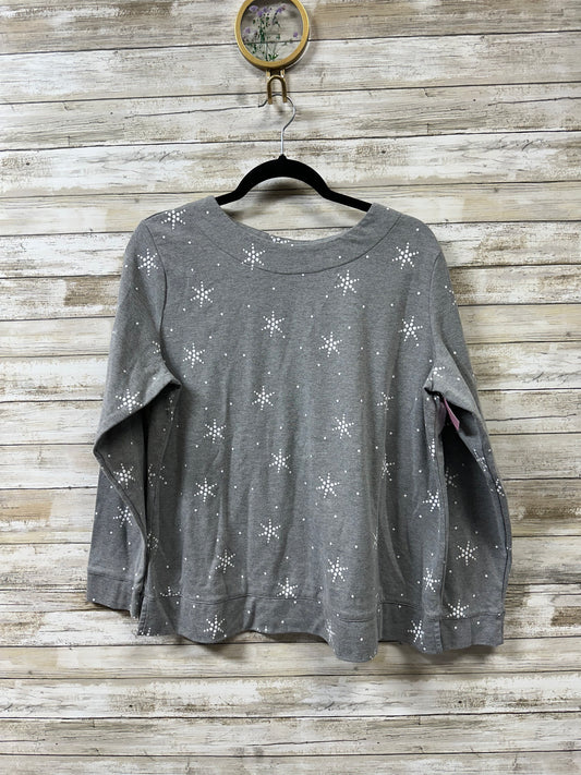 Top Ls By Croft And Barrow In Grey & White, Size:Xl