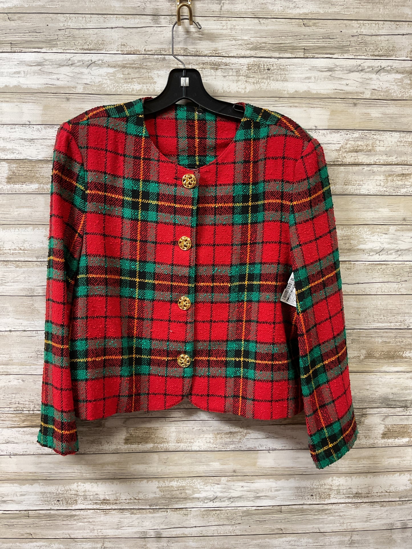 Jacket Shirt By Clothes Mentor In Plaid Pattern, Size:S