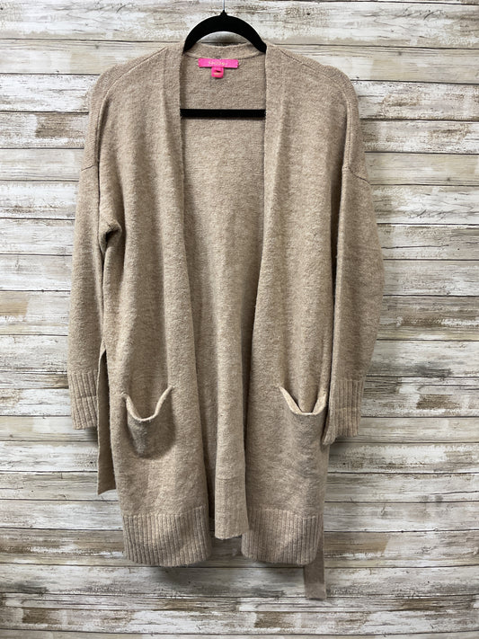 Sweater Cardigan Designer By Lilly Pulitzer In Tan, Size:S