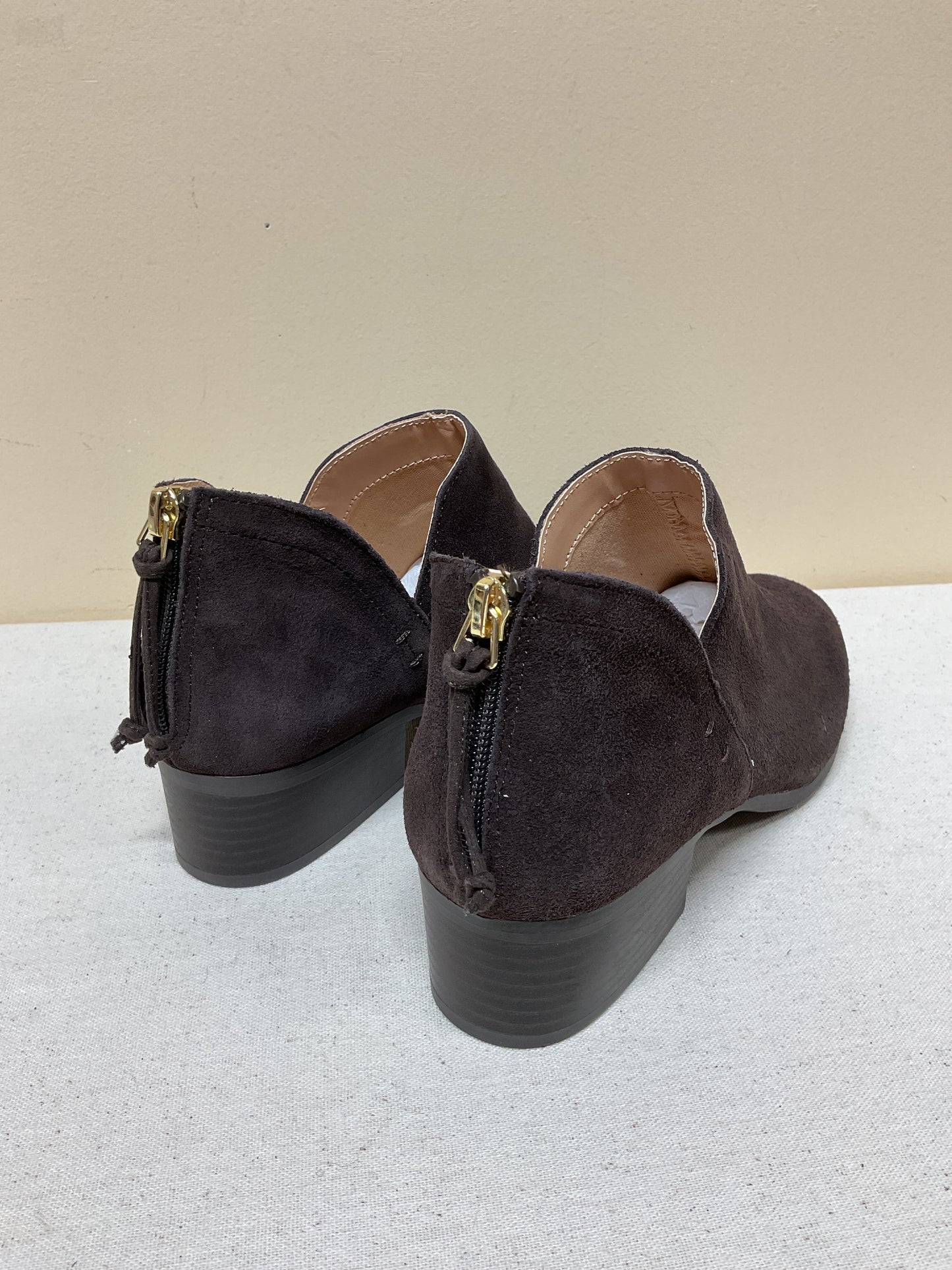 Boots Ankle Heels By Kenneth Cole In Brown, Size:7.5