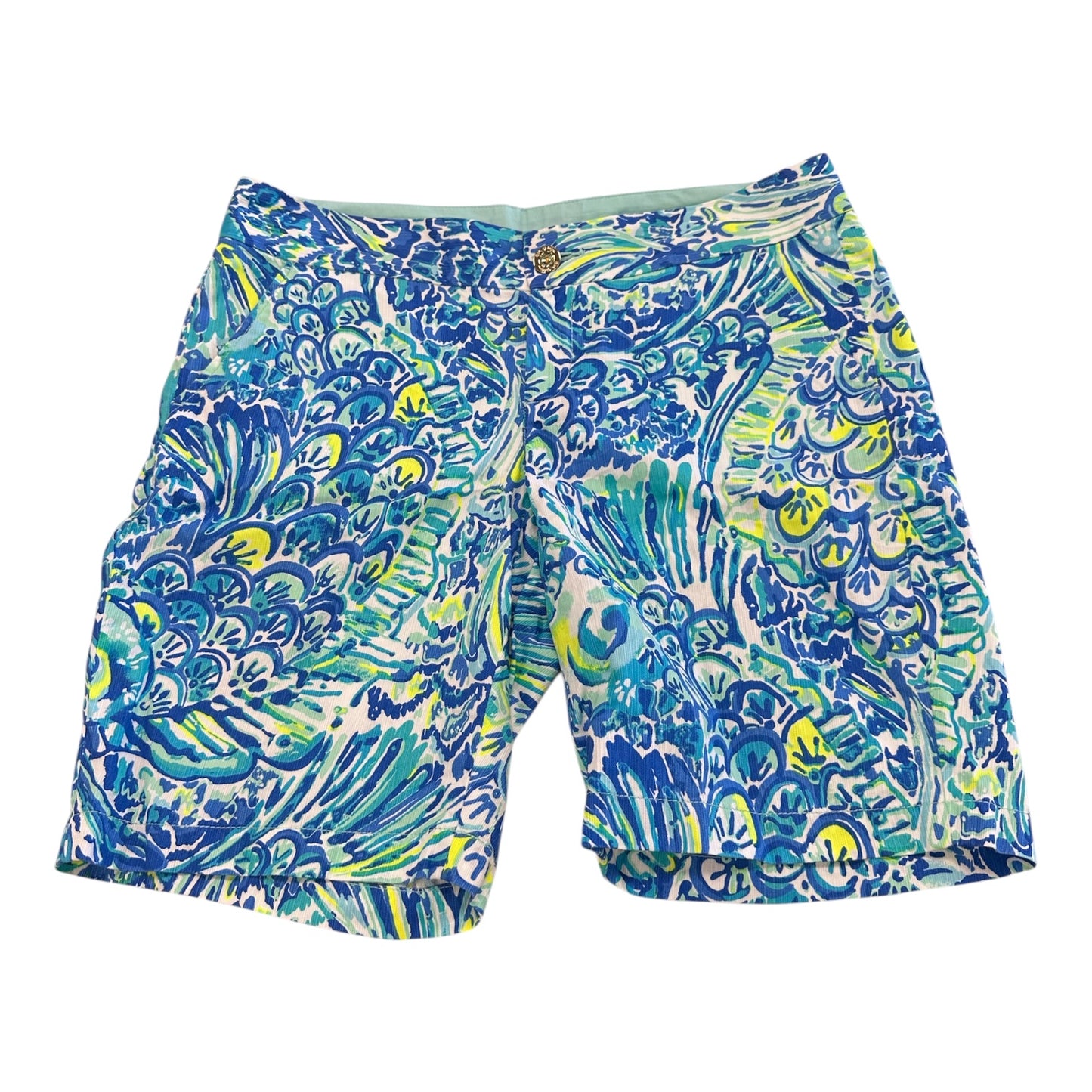 Shorts Designer By Lilly Pulitzer In Blue & Green, Size:10