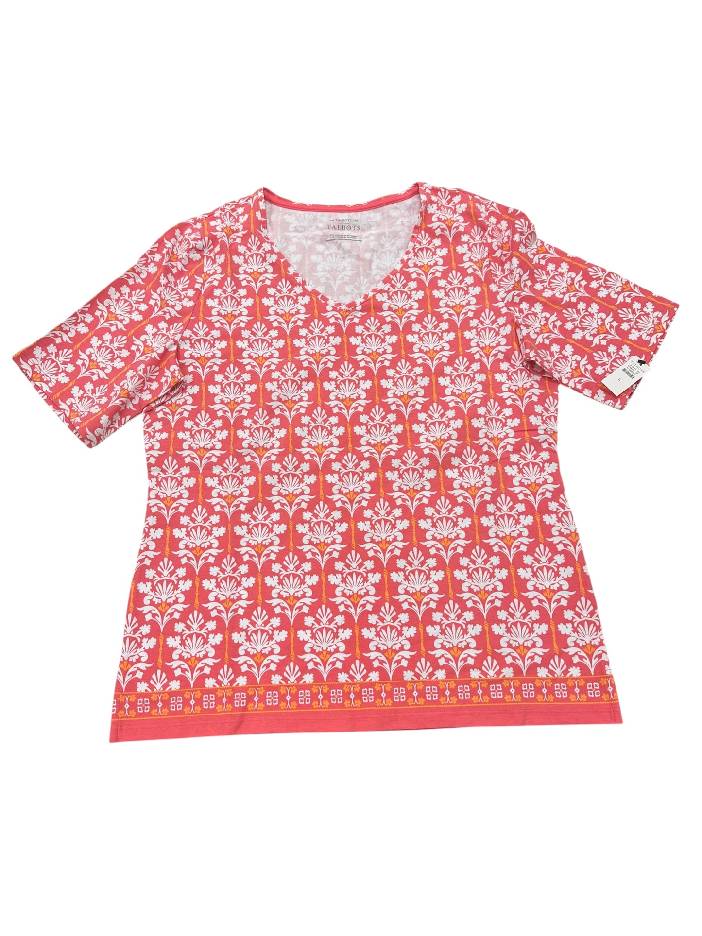 Top Ss By Talbots In Orange & Pink, Size:L
