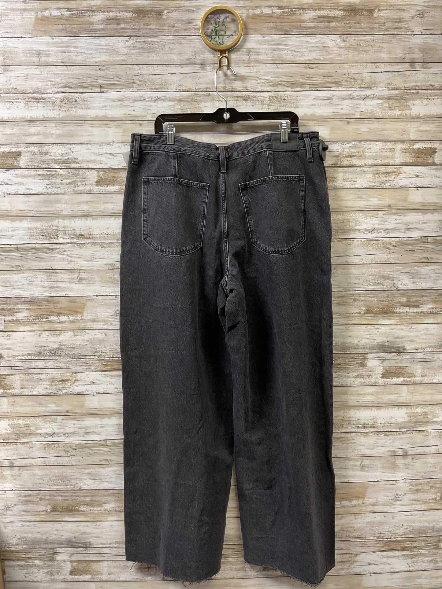 Jeans Wide Leg By Madewell In Black Denim, Size:16