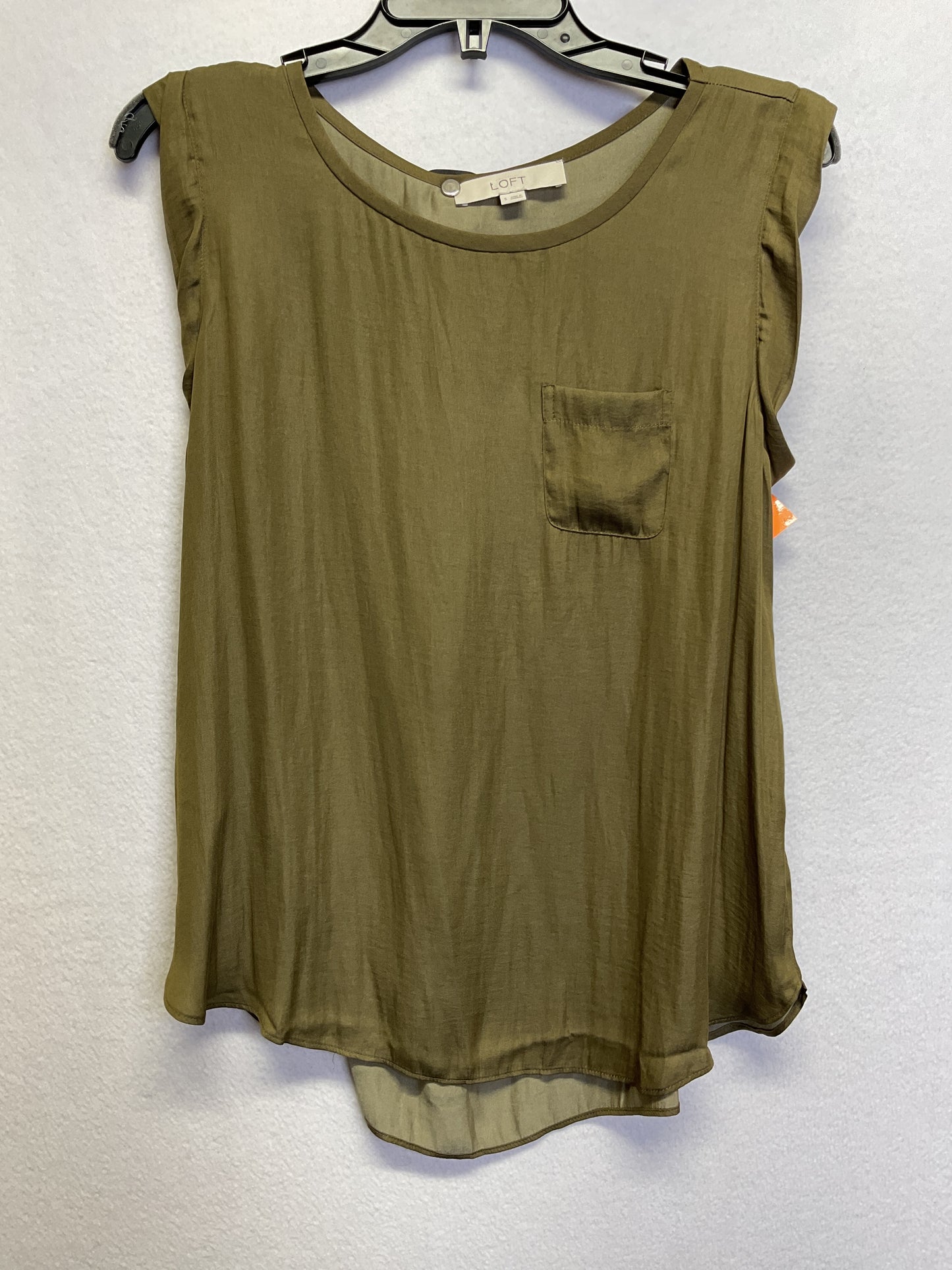 Top Sleeveless By Loft In Green, Size:S