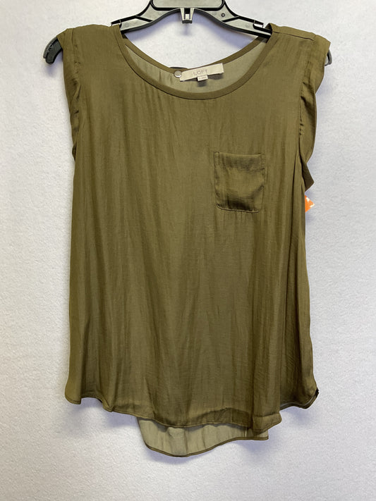 Top Sleeveless By Loft In Green, Size:S